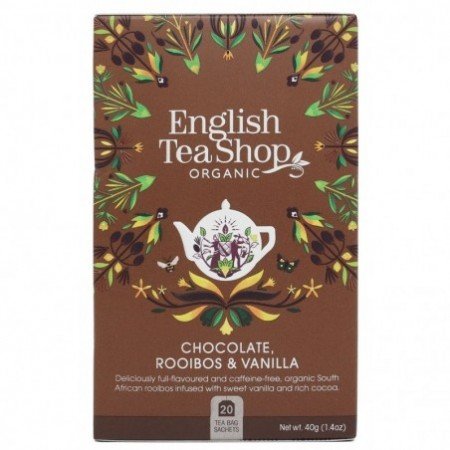 Herbatka ziołowa rooibos z ziarnami kakaowca i laską wanilii (20x2) BIO 40 g - ENGLISH TEA SHOP