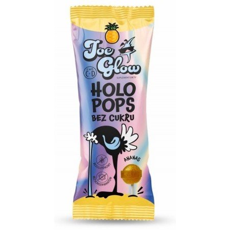 HOLOPOPS lizak kulka bez cukru o smaku ananasowym 8g (SPRZEDAŻ NA OPAKOWANIA ZBIORCZE) - JOE GLOW