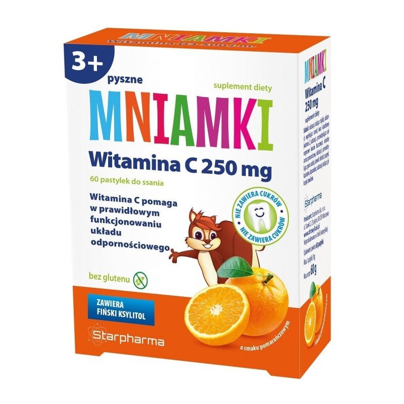 PASTYLKI Z WITAMINĄ C DO SSANIA BEZ CUKRU 60 szt. - STARPHARMA (MNIAMKI)