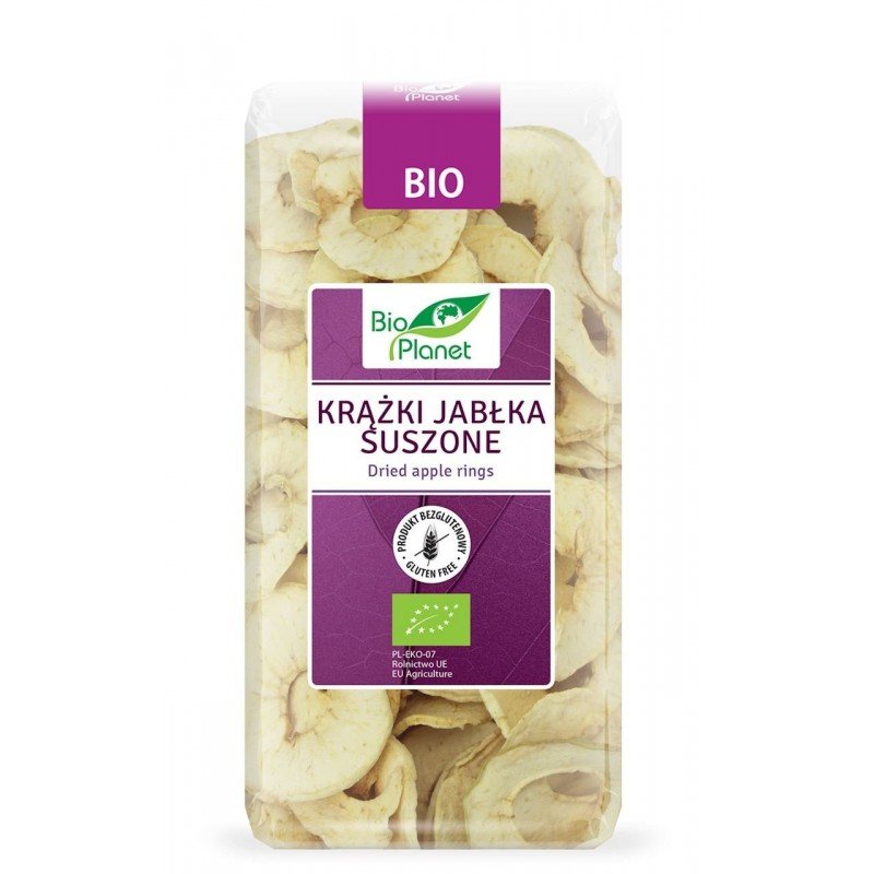 KRĄŻKI JABŁKA SUSZONE BEZGLUTENOWE BIO 100 g - BIO PLANET