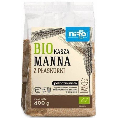 Kasza manna z płaskurki pełnoziarnista BIO 400 g - NIRO