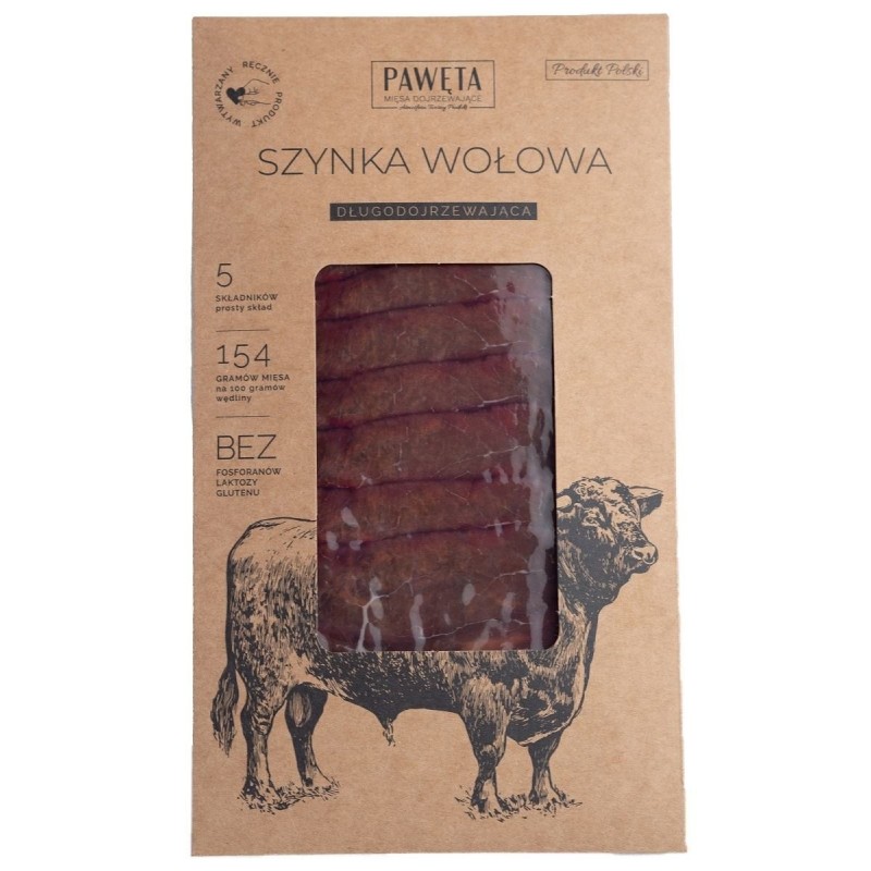 SZYNKA WOŁOWA DOJRZEWAJĄCA (BRESAOLA) PLASTRY BEZGLUTENOWA BIO 70 g - PRIMAVERA