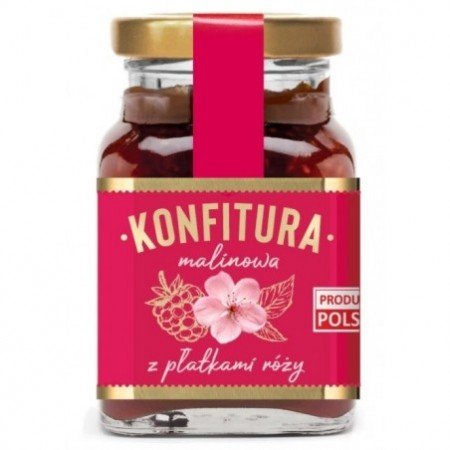 Konfitura malinowa z płatkami róży 200 g - POLSKA RÓŻA