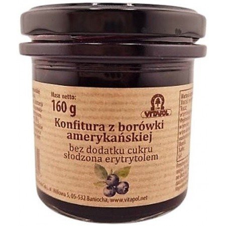 Konfitura z borówki amerykańskiej słodzona erytrytolem B/C 160g - VITAPOL