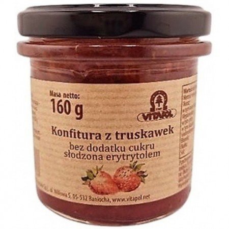 Konfitura z truskawek słodzona erytrytolem B/C 160g - VITAPOL