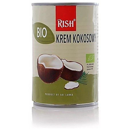 Krem kokosowy 17% tłuszczu ( mleczko kokosowe ) BIO 400 ml - RISH