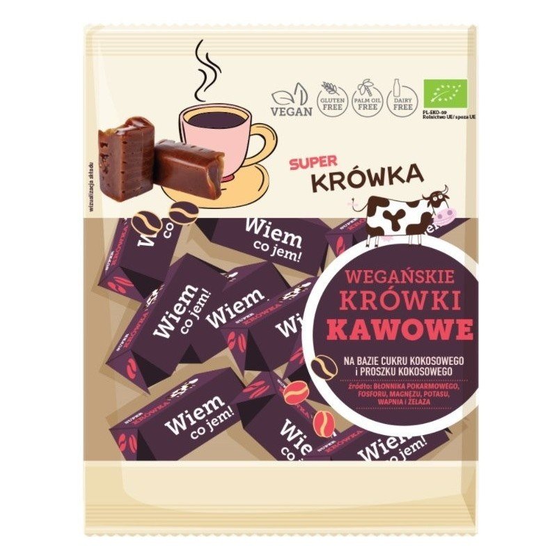 Krówki wegańskie kawowe  BIO 150 g - SUPER KRÓWKA