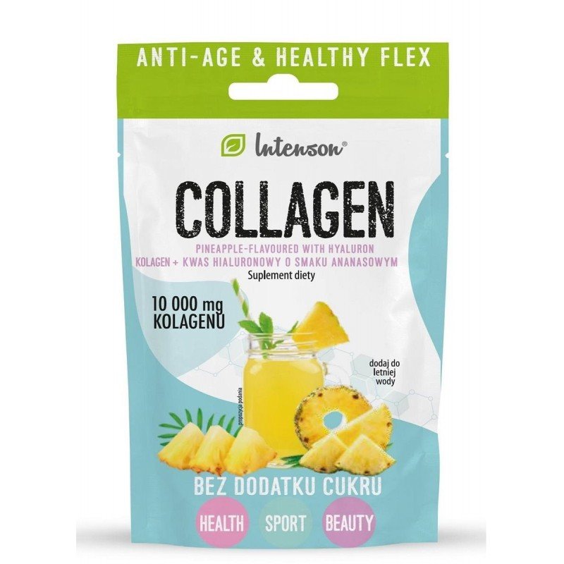 KOLAGEN + KWAS HIALURONOWY O SMAKU ANANASOWYM 11,4 g - INTENSON
