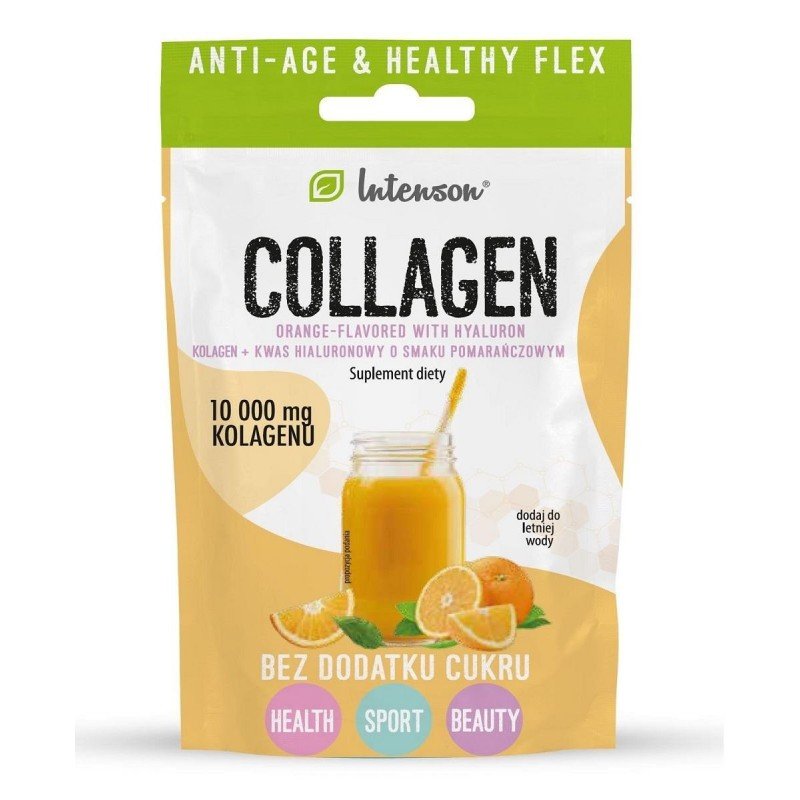 KOLAGEN + KWAS HIALURONOWY O SMAKU POMARAŃCZOWYM 11,3 g - INTENSON