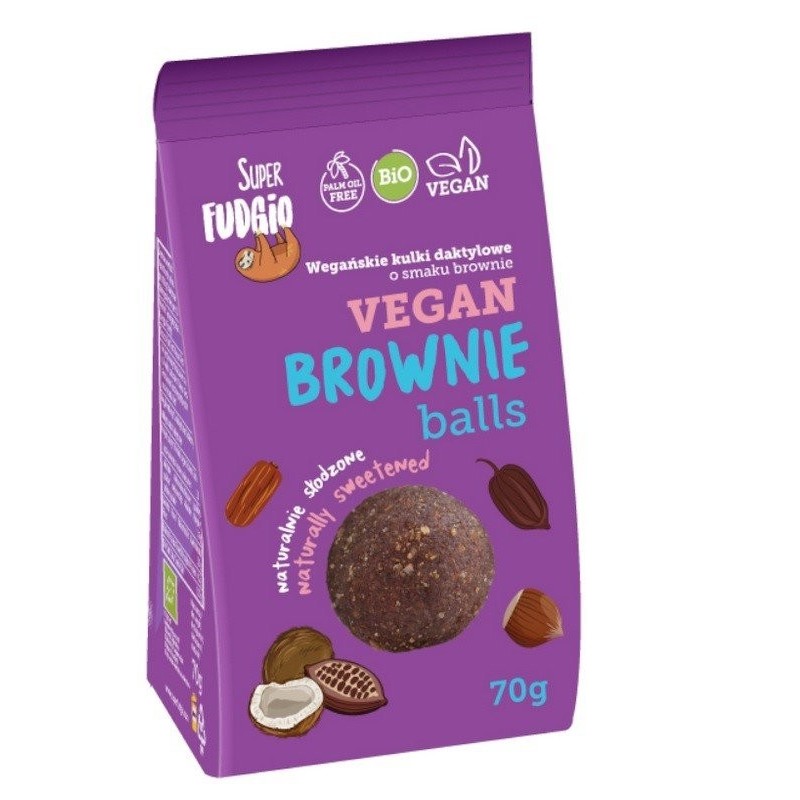 Kulki daktylowe o smaku brownie  BIO 70g - SUPER FUDGIO
