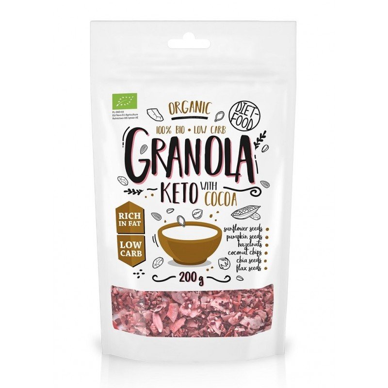 GRANOLA KAKAO KETO BIO 200 g - DIET-FOOD