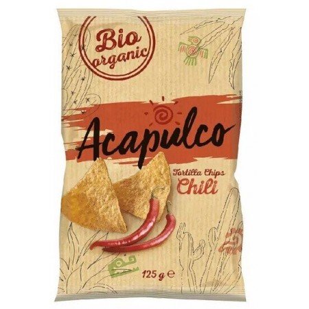 Nachosy o smaku chili BIO 125 g - ACAPULCO