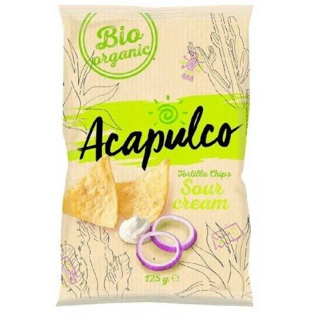 Nachosy o smaku śmietankowo-cebulowym BIO 125 g - ACAPULCO