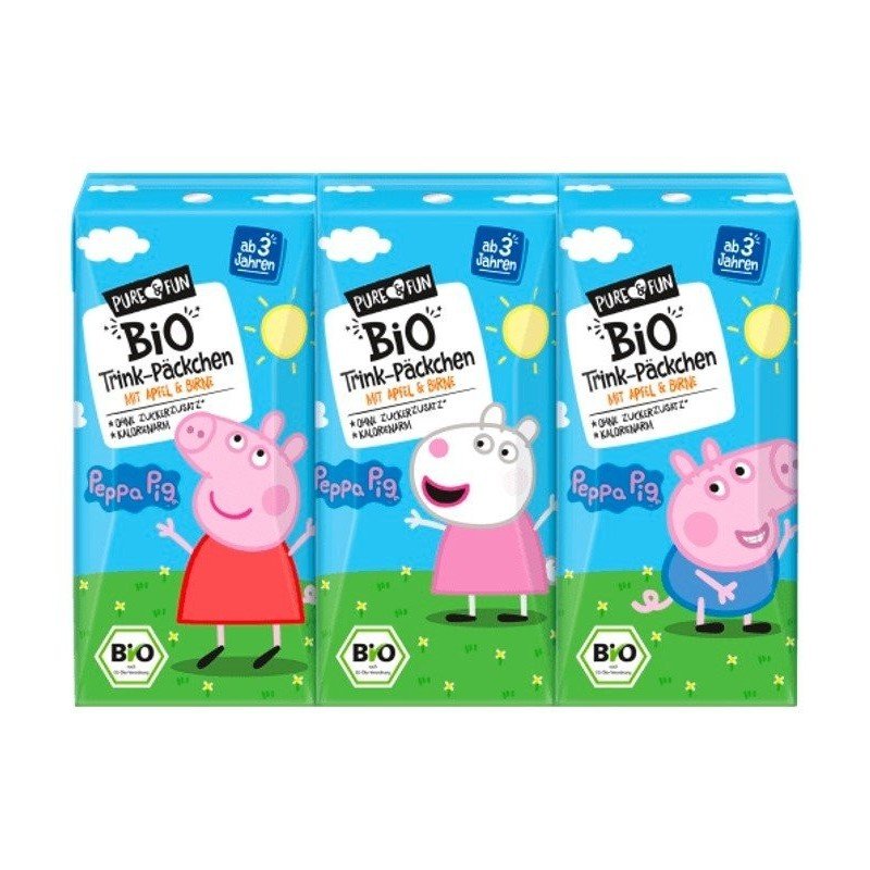 Napój jabłko- gruszka BIO 3 x 200 ml Świnka Peppa - HEJO!
