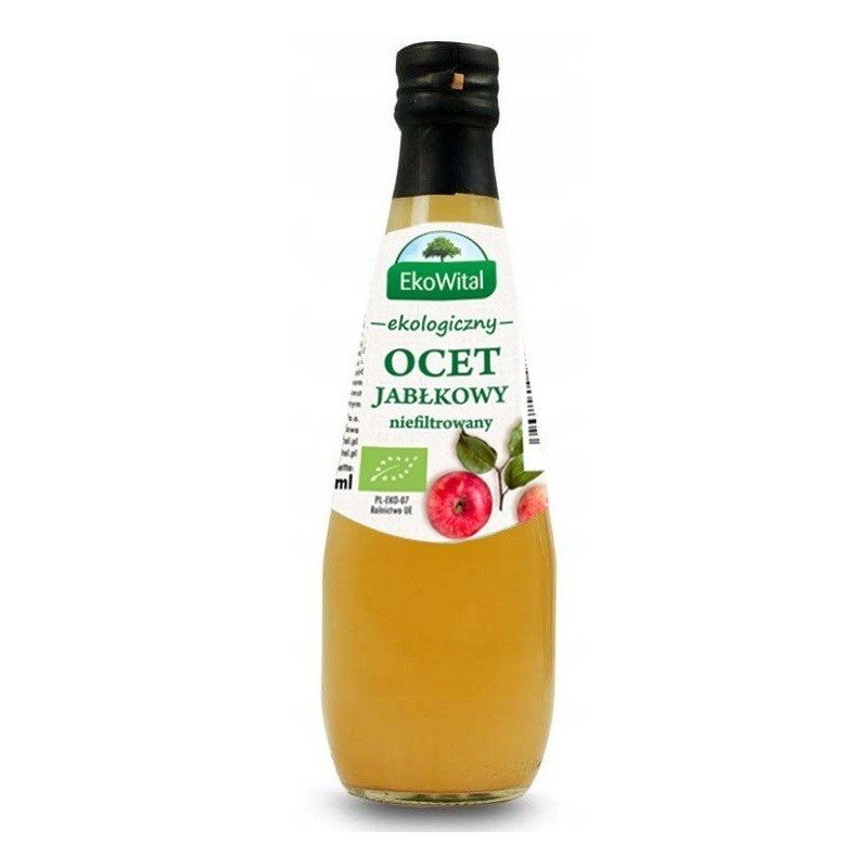 Ocet jabłkowy 6% niefiltrowany BIO  300ml - EKOWITAL