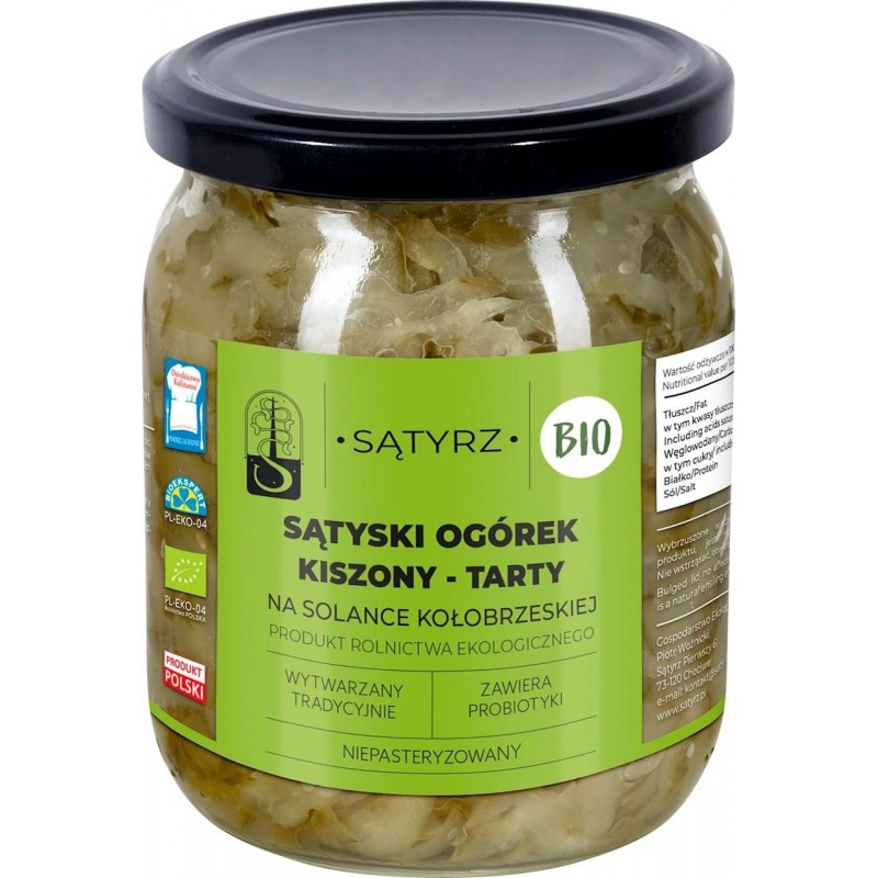 Ogórek kiszony tarty BIO 500 ml - SĄTYRZ