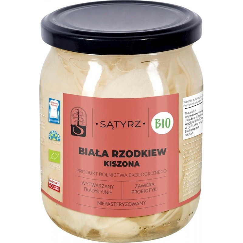 Biała rzodkiew  kiszona BIO 500 ml