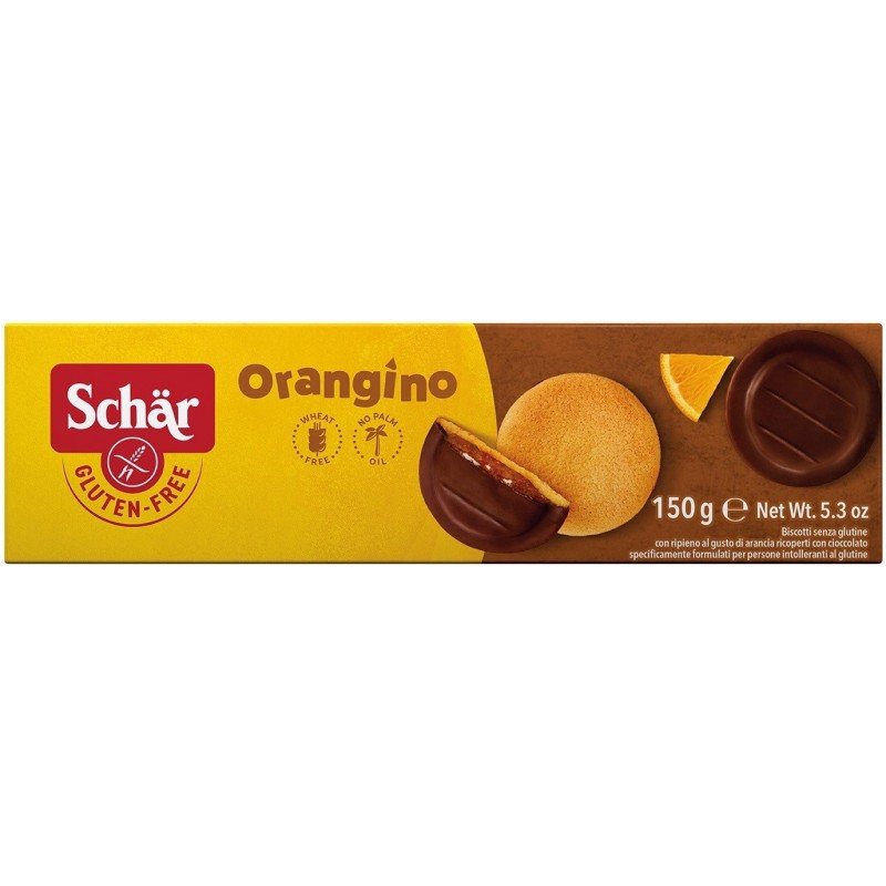 Orangino- biszkopty w czekoladzie BEZGL. 150 g - SCHAR