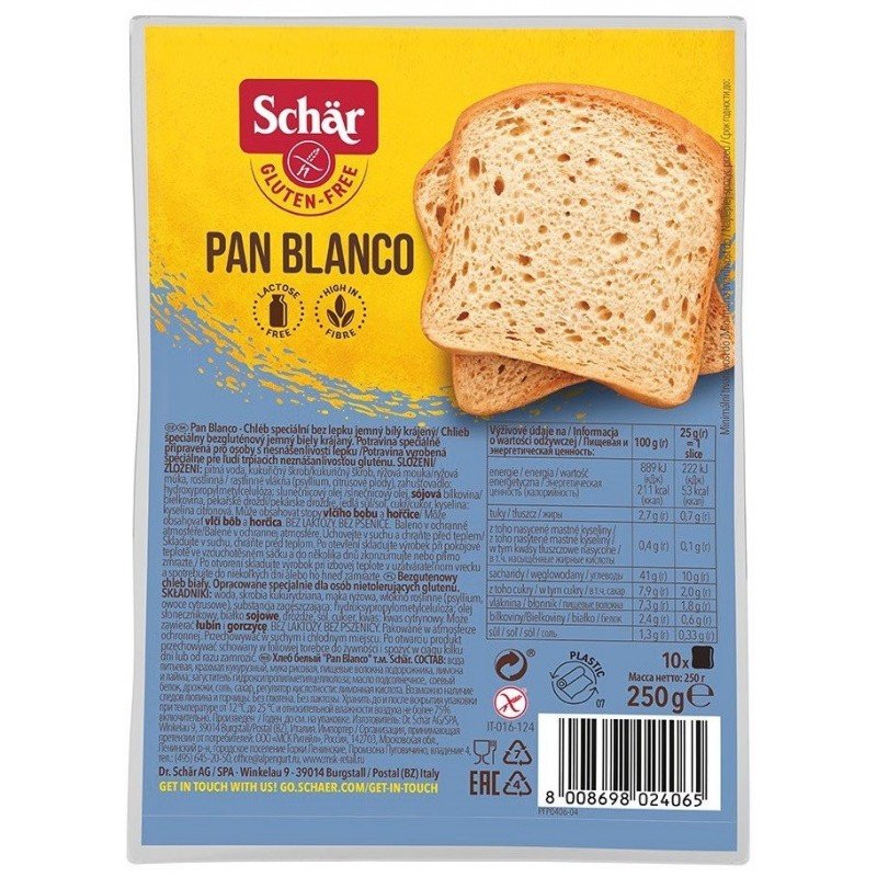Pan Blanco- chleb biały BEZGL. 250 g - SCHAR
