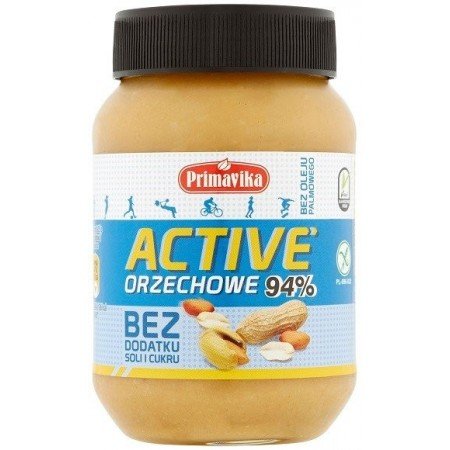 Pasta orzechowa Active 98% – bez dodatku soli i cukru 470 g - PRIMAVIKA