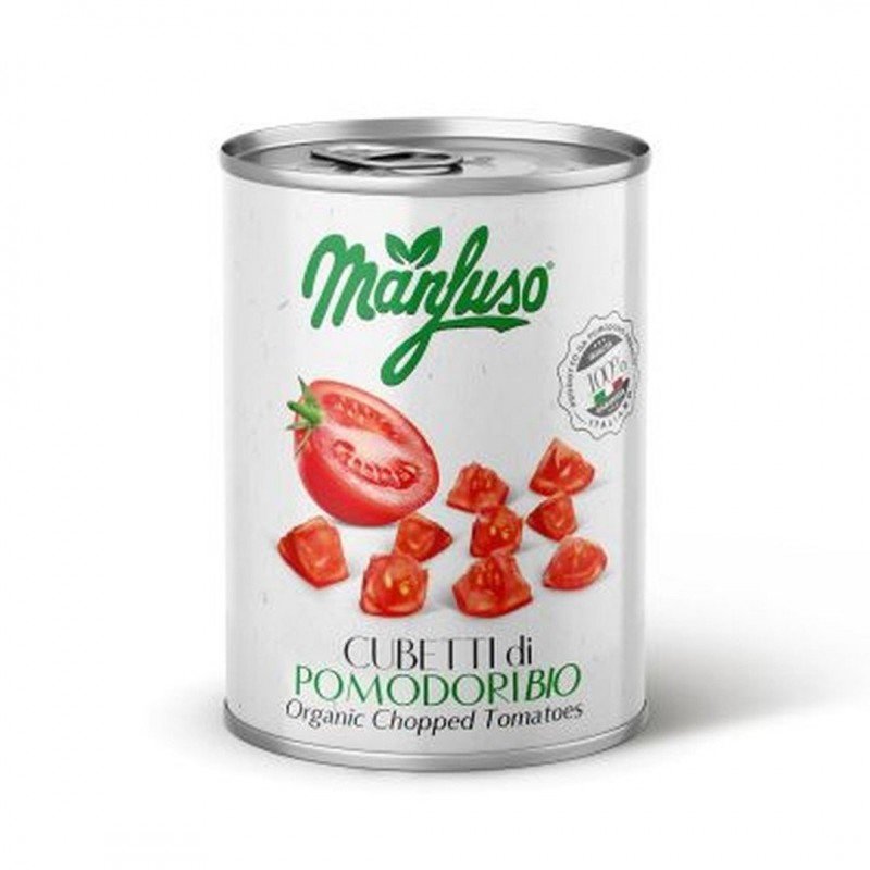 Pomidory w kawałkach BIO 400 g - MANFUSO