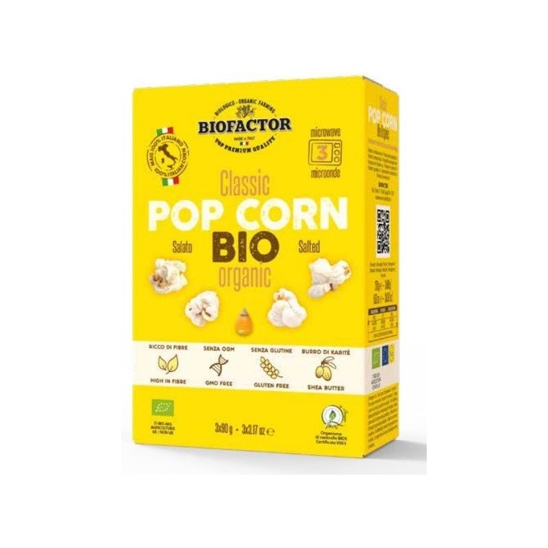 Popcorn z solą do mikrofalówki BEZGL. BIO 3 x 90 g - BIOFACTOR
