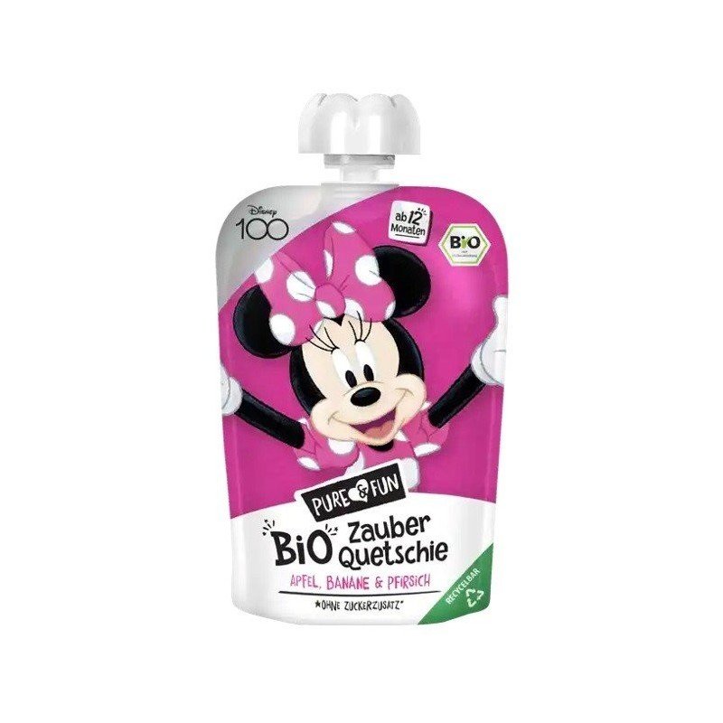 Przecier jabłko- banan- brzoskwinia BIO 100 g Myszka Minnie - HEJO!