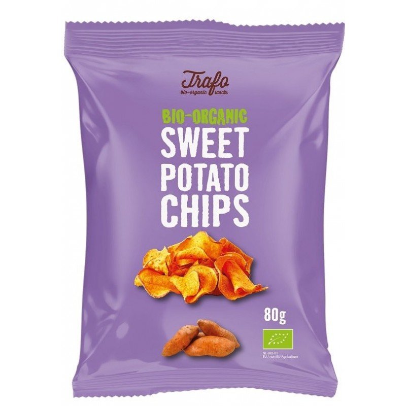 CHIPSY Z BATATÓW SMAŻONE NA OLEJU SŁONECZNIKOWYM BIO 80 g - TRAFO