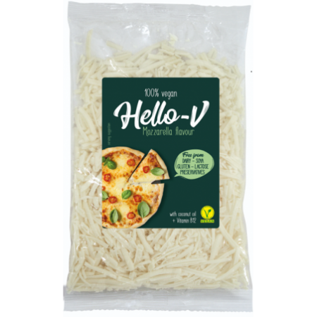 Roślinna alternatywa sera mozzarella- posypka 200 g - HELLO-V