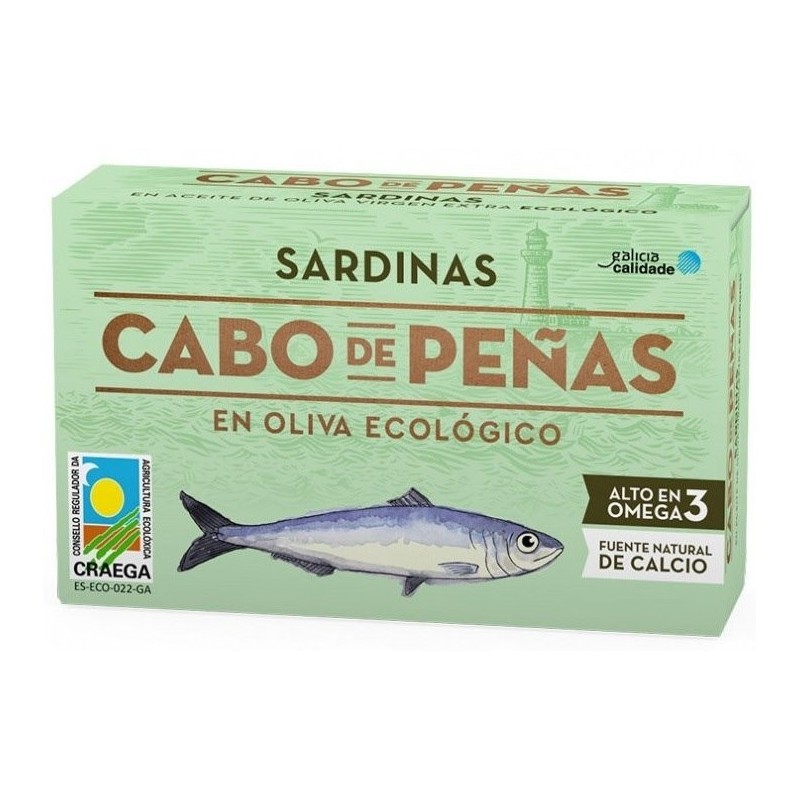 Sardynki w ekologicznej oliwie z oliwek 120 g - CABO DE PENAS