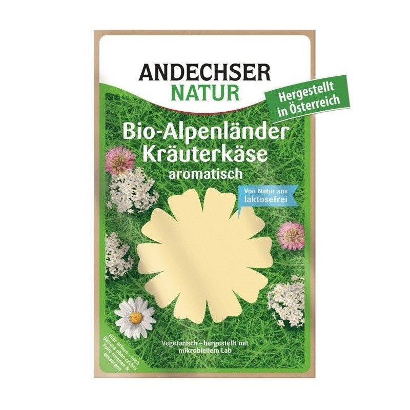 Ser alpejski z ziołami w plastrach 50% tł. BIO 150 g - ANDECHSER