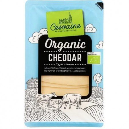 Ser cheddar w plastrach BIO 125 g - CESVAINE
