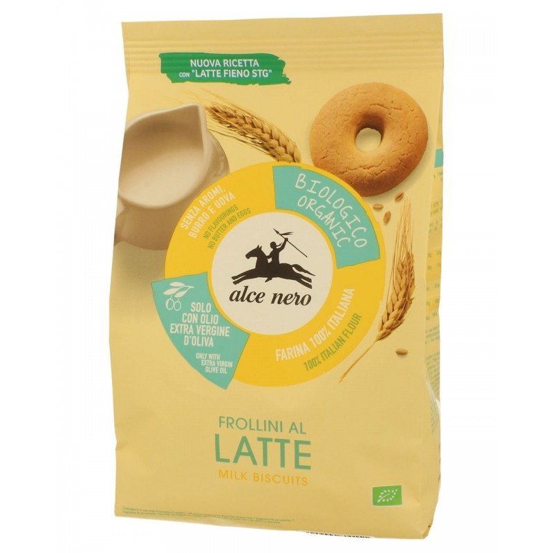 CIASTKA MLECZNE Z OLIWĄ Z OLIWEK EXTRA VIRGIN (14 %) BIO 250 g - ALCE NERO