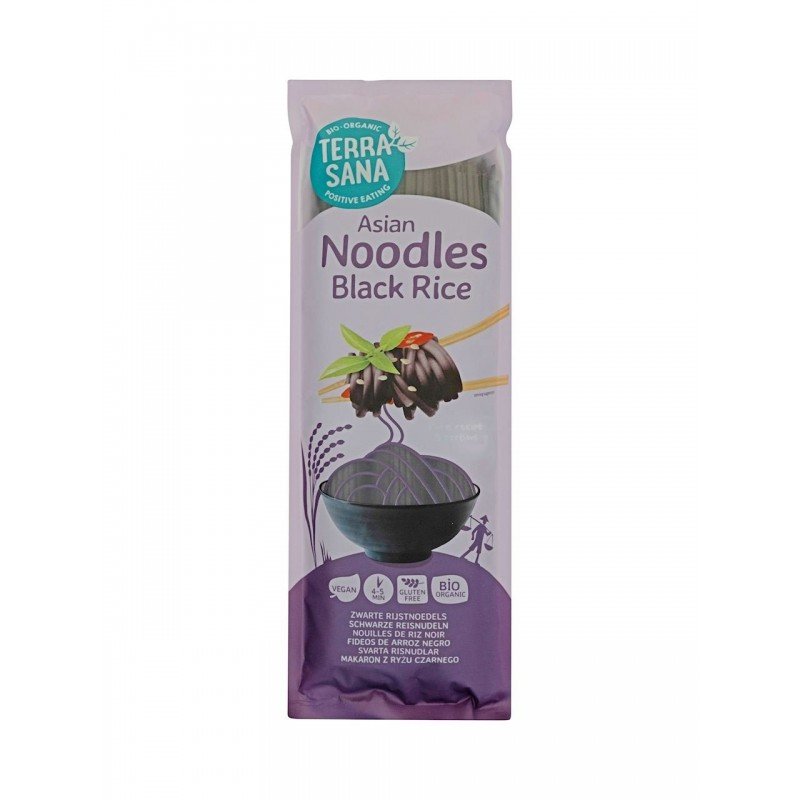 MAKARON (Z RYŻU CZARNEGO I RYŻU BRĄZOWEGO) NOODLE BEZGLUTENOWY BIO 250 g - TERRASANA