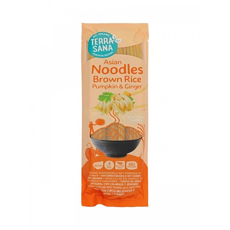 MAKARON (RYŻOWY RAZOWY Z DYNIĄ I IMBIREM) NOODLE BEZGLUTENOWY BIO 250 g - TERRASANA