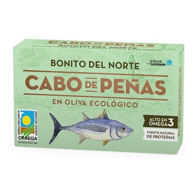 Tuńczyk bonito w ekologicznej oliwie z oliwek 111 g - CABO DE PENAS