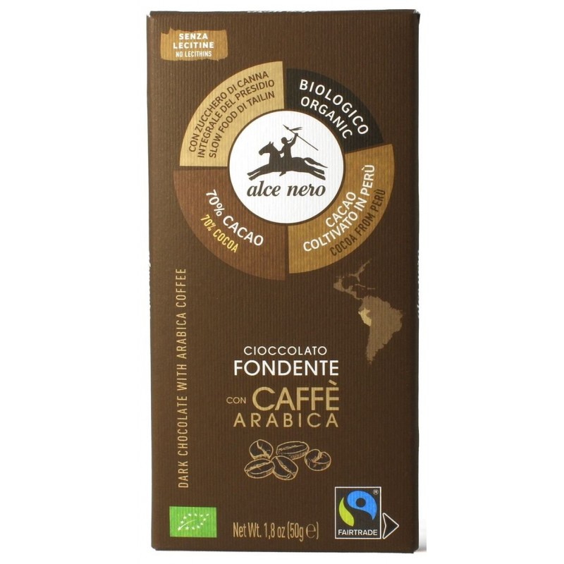 CZEKOLADA GORZKA 75 % FAIR TRADE BEZGLUTENOWA BIO 100 g - ALCE NERO
