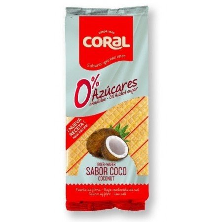 Wafle z kremem kokosowym bez dodatku cukru 150 g - CORAL