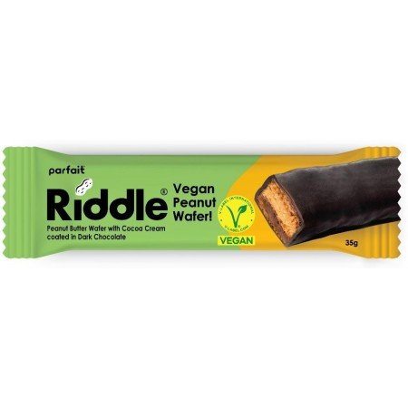Wegański baton z masłem orzechowym w ciemnej czekoladzie 35 g - RIDDLE
