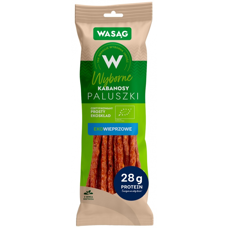 KABANOSY BIO (6 szt.) 150 g - WASĄG (NA ZAMÓWIENIE)