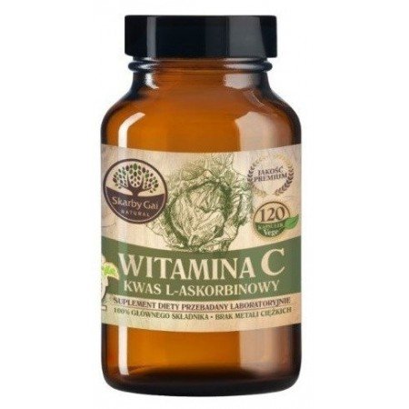 Witamina C z kapusty kwas L-askorbinowy w kapsułkach 120 g - SKARBY GAI