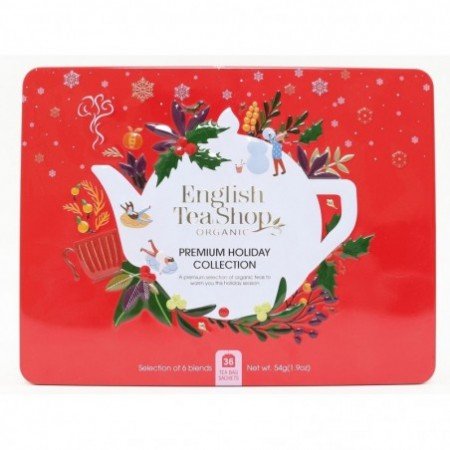 Zestaw herbatek Premium Holiday Collection w ozdobnej czerwonej puszce BIO 44 g BN - ENGLISH TEA SHOP