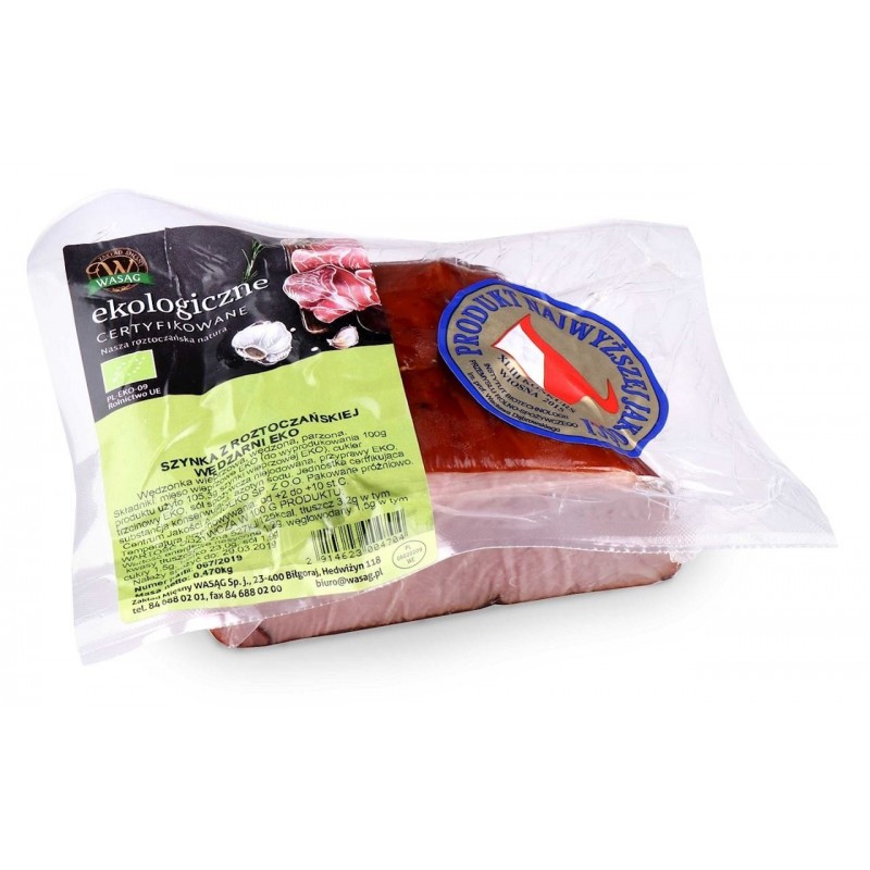 SZYNKA Z ROZTOCZAŃSKIEJ WĘDZARNI BIO (około 1,20 kg) - WASĄG (NA ZAMÓWIENIE)