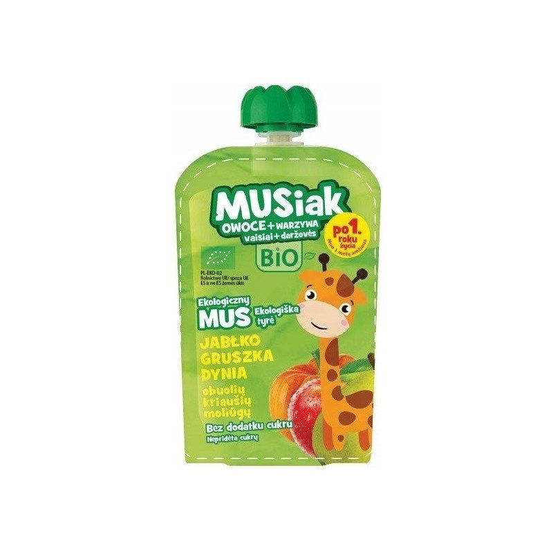 Mus owocowo- warzywny jabłko gruszka dynia BIO 100 g