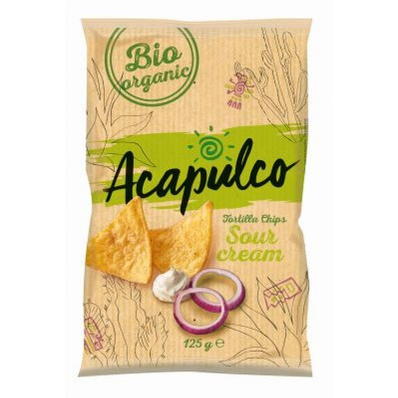 Nachosy o smaku śmietankowo-cebulowym BIO 125 g
