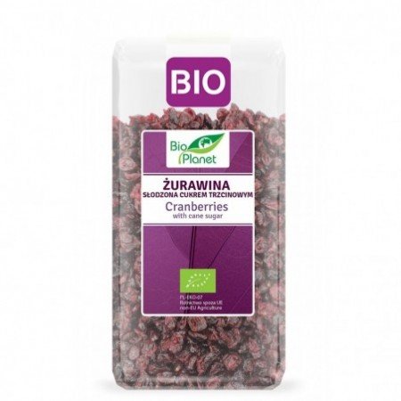ŻURAWINA SŁODZONA CUKREM TRZCINOWYM BIO 400 g - BIO PLANET