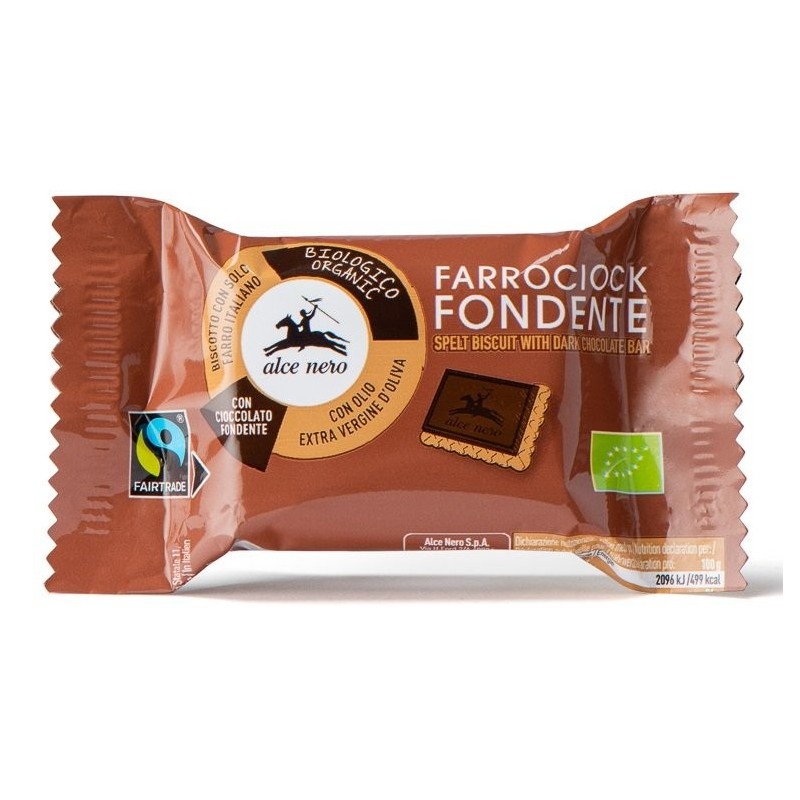 HERBATNIKI ORKISZOWE Z GORZKĄ CZEKOLADĄ FAIR TRADE BIO 28 g - ALCE NERO