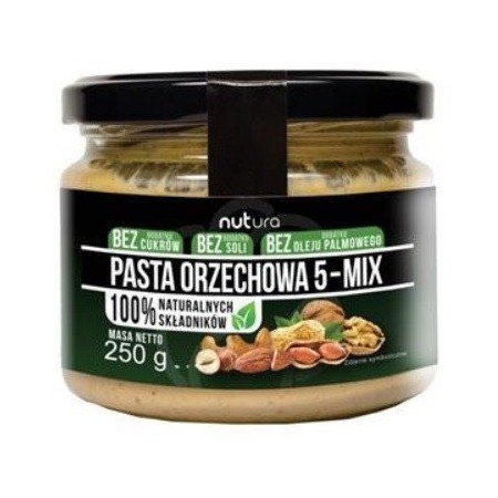 Pasta orzechowa mix 5 orzechów 250 g